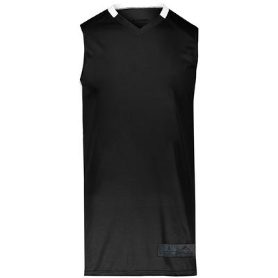 Augusta Sportswear 1730 Athletic Step-Back Basketball Jersey T-Shirt in Black/White size Large | Polyester