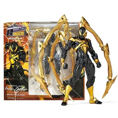 Kaiyodo Revoltech Iron Spider Action Figure Spider-Man Model Toys Movable Collection 16cm Spiderman Peter Parker Figurine Doll