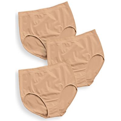 Appleseeds Women's 3-Pack Seamless Panties by ComfortEase - Tan - S/M - Misses