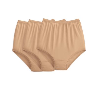Appleseeds Women's 3-Pack Nylon Panties - Tan - 13...