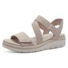Keilsandalette TAMARIS, Damen, Gr. 40, beige (creme), Ziegenveloursleder, Textil, klassisch, Schuhe, Sommerschuh, Sandale, Plateauabsatz, mit Klettverschluss