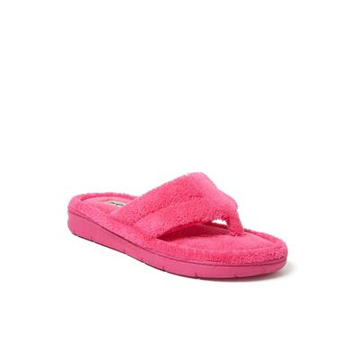 Women's Wrenley Terry Thong Slipper by Dearfoams in Fuschia Pink (Size XL M)