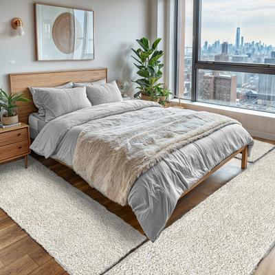 Hochflor-Teppich MY HOME "Banji", beige (creme), B:80cm H:37mm L:300cm, Polypropylen (PP), Teppiche, Uni Farben, weich und flauschig, auch als Läufer & in rund erhältlich Image
