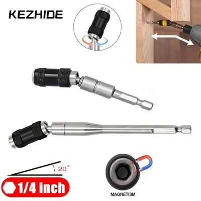 "1pc 1/4""hex Magnetic Pivoting Drill Bit Quick Change Drive Guide Drill Pivoting Bit Holder For Tight Spaces Magnetic Bit Tip Holder"