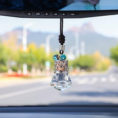 TEMU Sparkle & Refresh Your Car Interior With This Crystal Car Perfume Empty Bottle Pendant!