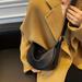 Solid Color Crossbody Bag, Simple Pu Leather Dumpling Bag, Women's Lightweight Shoulder Bag (black)