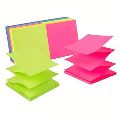 TEMU 12pcs Super Sticky Pop-up Notes - Bright Colors, Strong Adhesive, 3x3in - Perfect For Memos & Reminders! Image