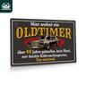 1pc, Oldtimer Car Vintage Tin Sign, Hier Wohnt Ein Oldtimer, Metal Poster Plaque Wall Art Decor For Garage Man Cave, 7.9 X 11.8 Inches