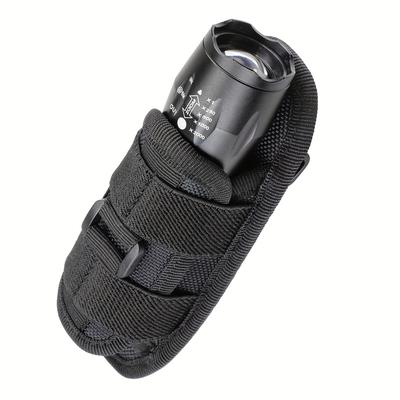 Tactical Flashlight Pouch Holster, Rotatable Flashlight Holder Belt Clip Tactical Torch Carry Case With 360 Degree Carabiner Reel Clip