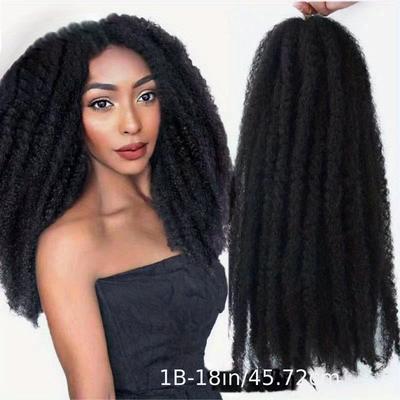 TEMU 18 Inch Synthetic Marley Twist Braiding Hair Extensions - Afro Hair For Twists And Braids - Durable And Long-lasting