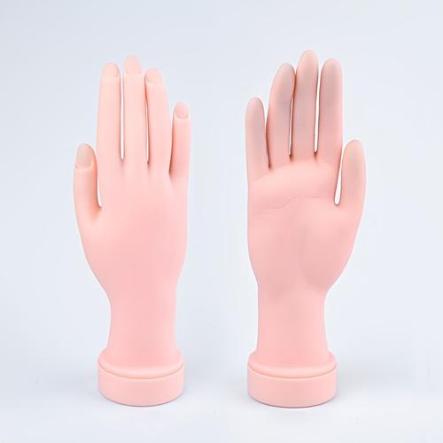 Soft Rubber Practice Hand For Acrylic Nail Hands For Nails Practice Mannequin Hand Flexible Movable Fake Hand Manicure Practice Tool