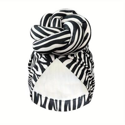 TEMU Polyester Printed Turban Hat - Lightweight, Urban Theme, Inelasticity, Wedding Occasion, Hand Wash Only, Toggle Closure Image