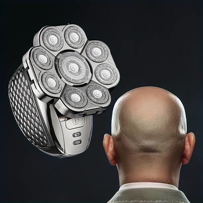Upgrade Your Shave With The Electric Head Hair Shaver - 9 Floating Heads, Cordless & Rechargeable!
