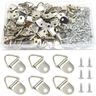 100pcs Picture Hooks, Triangle Ring Picture Hangers With Screws, Picture Frame Hardware, Silvery/ Golden