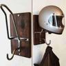 American Style Wooden Helmet Hook Helmet Frame Motorcycle Helmet Bracket Helmet Frame Motorcycle Faux Leather Coat Coat Hook