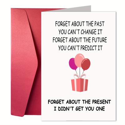 Funny Birthday Greeting Card With Envelope, Naughty Birthday Card Gift For Him Her, Grown-up Humor, Forget About Gifts