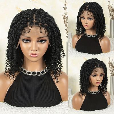Synthetic 9*6 Lace Front Synthetic Wig Beginners Friendly Short Curly Wig Dreadlock Braids Wig