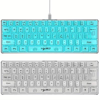 Full Transparent Keyboard, 61 Key Keyboard, Type-c Key Line Separation, Film Material, Rgb Backlight, Office, Games More Cool! For Windows Laptop Pc Birthday/easter/presidents Day/boy/girlfriend Gift