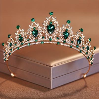Baroque Style Crystal Headband Queen Crown Rhinestone Alloy Hair Band Women's Wedding Hair Accessories
