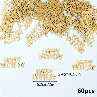 TEMU 60pcs, Happy Birthday Confetti Birthday Party Confetti Birthday Party Decoration Supplies Image