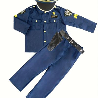 Boys Police Clothes, Halloween Police Hat & Top & ...