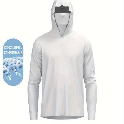TEMU Middle Eastern Men's Hoodie, Sports Magic Quick-dry Towel Breathable Long Sleeve Fishing Hiking Outdoor Running Drawstring Scarf Quick Image