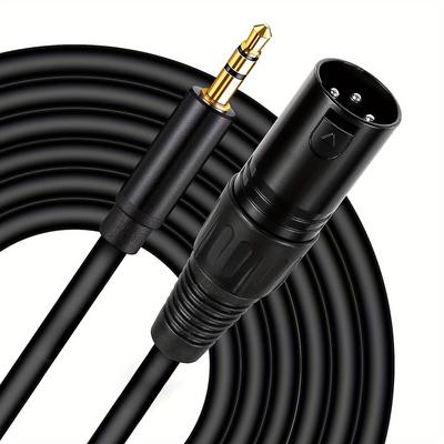 TEMU Xlr Male To 3.5 Mm Cable, 1/8 Inch To Xlr Male Adapter Microphone Audio Cable Eid Al-adha Mubarak