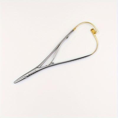 Dental Stainless Steel Mathieu Needle Holder For Holding Wire And Stop Beads, Orthodontic Ligature Elastic Placement Pliers, Needle Holder For Binding Steel Ligatures And Rubber Bands