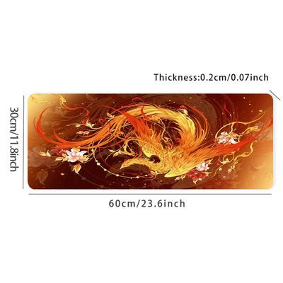 Gorgeous Phoenix Desk Mat Desk Pad Large Gaming Mouse Pad E-sports Office Keyboard Pad Computer Mouse Non-slip Computer Mat Gift For Boyfriend/girlfriend