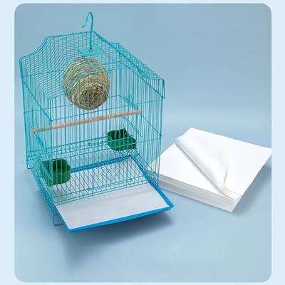 50pcs Pet Bird Cage Disposable Pads, Parrot Disposable Absorbent Cage Tray Mats