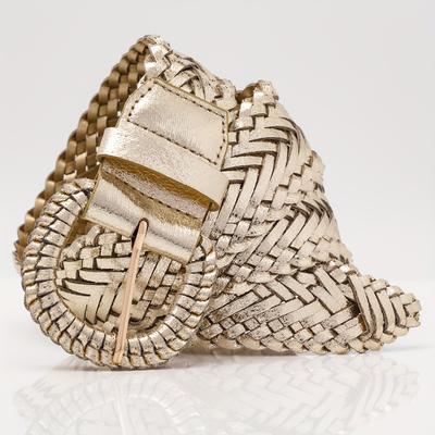 TEMU Golden Ladies Belt For Dress Braided Belt Ladies Round Braided Belt Women Casual Ladies Jeans Belt Image
