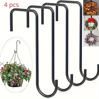 TEMU Heavy-duty Stainless Steel Fence Hooks - Over Door Plant Hanger & Garden Bracket For Indoor/outdoor Use, Ideal For Bird Feeders, Lanterns - , Fence Hooks For Plants, 4pcs/2pcs, Hanging Brackets Image