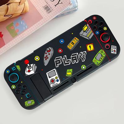 Cartoon Pattern Case For Switch Protective Case Ns Game Handle Case Split Black Dirt-resistant Tpu Printed Soft Case