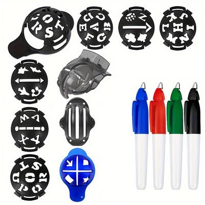 14pcs Golf Ball Line Marker And Drawing Tool Set, Golf Ball Alignment Tool And Pens