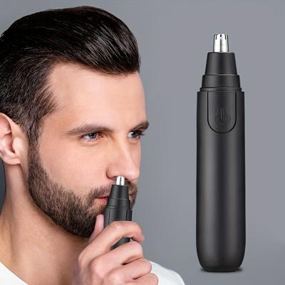 Electric Nose Hair Trimmer, Professional Painless Nose And Ear Hairtrimmer For Women Men, Stainless Steel Head Dual Edge Blades Nose Hair Remover, Mute Efficient Battery-operated Easy Cleansing