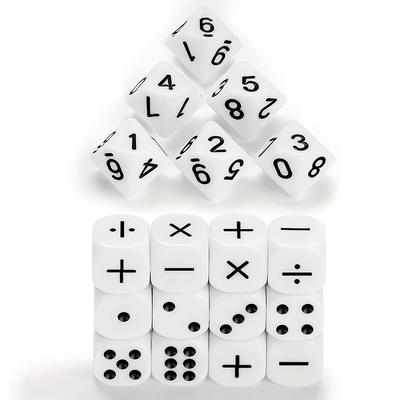 TEMU 18pcs Teaching Dice Set, Suitable For Math Teaching Image
