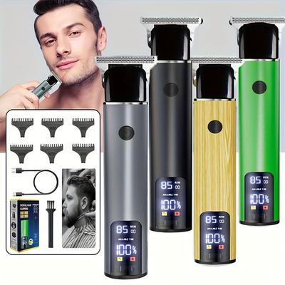 Professional Electric Hair Clipper Cordless Beard Trimmer Shaver Usb Rechargeable & Led Display - Unique Design Barbershop Beard Shaver Haircut Grooming Kit Father's Day Gift