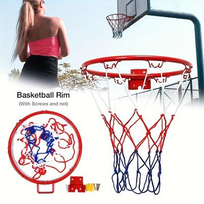 Wall Mounted Hanging Basketball Goal Hoop Rim Net,...