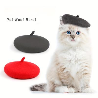 1pc Cute Pet Beret Hat For Dog And Cat Headgear, D...