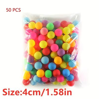 50pcs, Frosted Color 40mm Table Tennis, Colorful Pong Balls