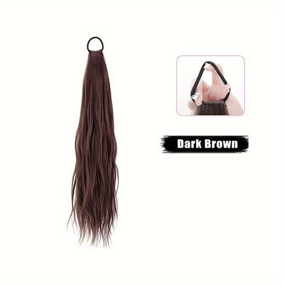 20inch Ponytail With Elastic Hair Rope Long Straight Ponytail Extensions Synthetic Hair Extensions Elegant For Daily Use