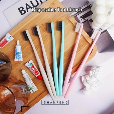 20pcs Hotel Wash Straw Hotel Bamboo Charcoal Soft Bristles Disposable Toothbrush Toothpaste
