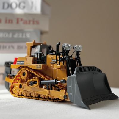 9-channel Remote Control Bulldozer, 2.4ghz Rc Construction Vehicle Truck Toys With Alloy Metal Light.sound, Rechargeable 2 Batteries For Halloween Thanksgiving Christmas Gift