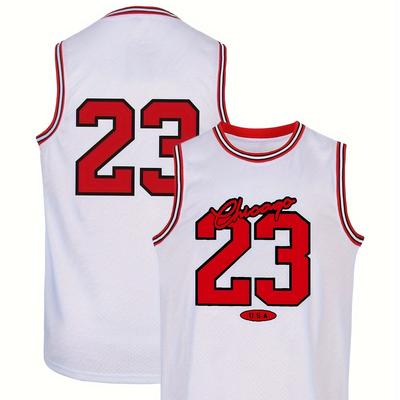 Men's #23 Basketball Jersey, Retro Breathable Sports Uniform, Sleeveless Basketball Shirt For Training Competition