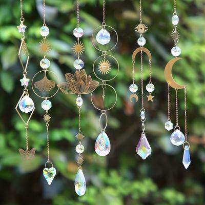 TEMU 6pcs Crystal Suncatchers Decorative Hanging Prism Rainbow With Silvery Suncatcher Kit For Window Indoor Outdoor Car Mirror Decor Gift, Gift For Eid, Ramadan