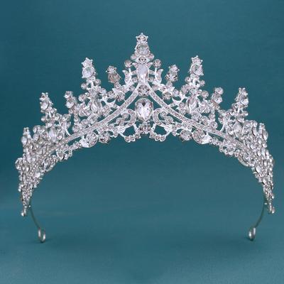 1pc Gorgeous Rhinestone Headpiece With Comb Hair Crown Wedding Dress Hair Jewelry Accessories