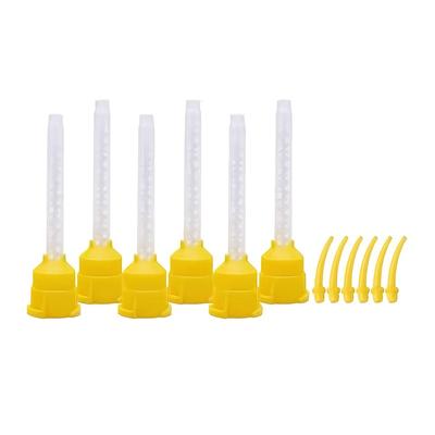 50pcs/pack Dental Materials Dentistry Silicone Rubber Conveying Mixing Tips, Mixing Head Yellow