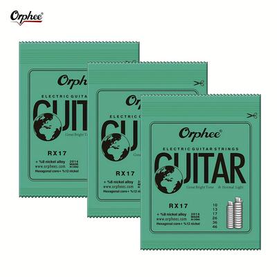 TEMU 3 Sets, Each Set Of 6 Strings, Thick And Thin 0.23-1.27mm Electric Guitar Strings, Rx Practice Series, Hexagonal Carbon Steel 6 Strings Guitar Instruments