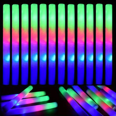 TEMU 20pcs, Glow Sticks Led Light Up Foam Sticks 3 Modes Color Changing, Glow Party Supplies For Wedding Birthday, Raves, Concert, Party Supplies