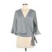 LC Lauren Conrad 3/4 Sleeve Blouse: Gray Tops - Women's Size Medium